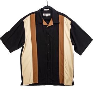 Vintage colorblock short-sleeve button-up Daniel Ellissa Two-tone bowling